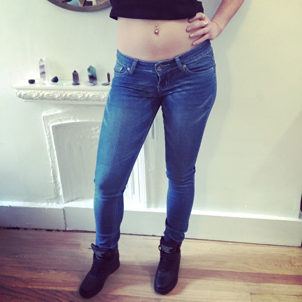 Blue Stretch Denim Skinny Jeans